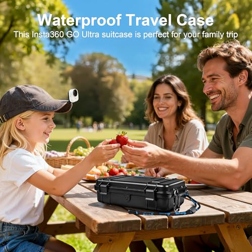 Lekufee Travel Waterproof Hard Case for Insta360 GO Ultra, Standard Bundle, Creator Bundle, and other Accessories(Case & Bag Only)