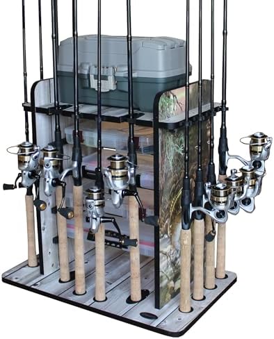 Rush Creek Creations 14 Fishing Rod Rack With Utility Box - Main Image