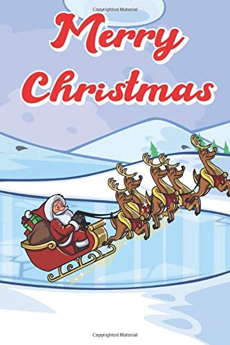 Merry Christmas Santa Claus Flying With Reindeer Holiday