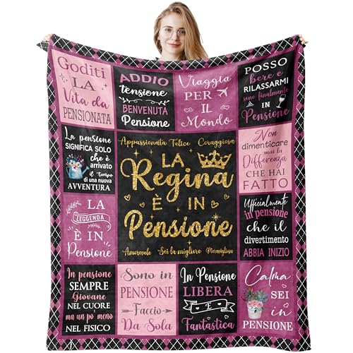 Women Retirement Gifts, Female Retirement Gift, Colleague Gift Job Changing, Farewell Gift Idea for Coworker, Retirement Gifts for Colleague, Mom, Grandma, Friend, Pension Blanket 150x130cm
