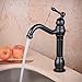 Hiendure One Lever Handle Single Hole High Arc Brass Bathroom Vessel Faucet, Black Oil Rubbed Bronze