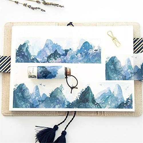 RIANCY Multi Purpose Mountain Washi Tapes Decorative Masking Tape Collection for Walls, Arts and Crafts, DIY, Scrapbook (Mountain,)
