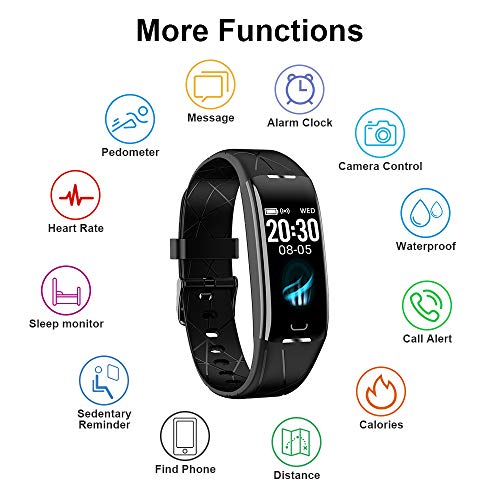 KEEPONFIT Fitness Tracker, Activity Tracker Watch with Heart Rate Monitor, IP68 Waterproof Pedometer Watch Smart Fitness Band with Step Counter for Kids Women and Men (Purple)