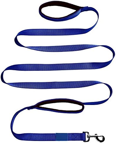 Extra Heavy duty leash For Large Dog Lead with 2 Handle Safty Traffic Padded Handle (2 handle, Blue)