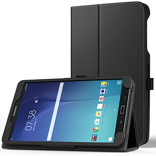 MoKo Samsung Galaxy Tab E 8.0 Case - Slim Folding Cover Case for Samsung Galaxy Tab E (Sprint / US Cellular / Verizon / AT&T) SM-T377 4G LTE 8.0 Inch Tablet, BLACK