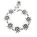 German Dirndl Bracelet Black Crystal Silver Oktoberfest Edelweiss Bracelet