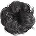 Felendy Messy Hair Bun Extensions Donut Chignons Wedding Hairpiece Thick Curly Wavy Hair Updo for Women Lady Girl Natural Blackthumb 1