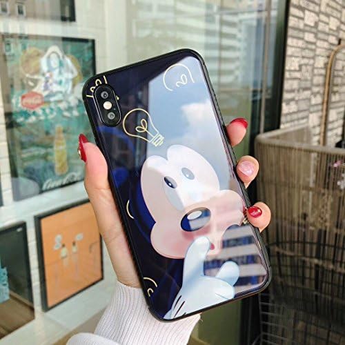 Luxury Cute 3D Cartoon Lovers Mickey Mouse Minnie Case for iPhone X 8 7 Plus Cover (Mickey, For iPhone X)