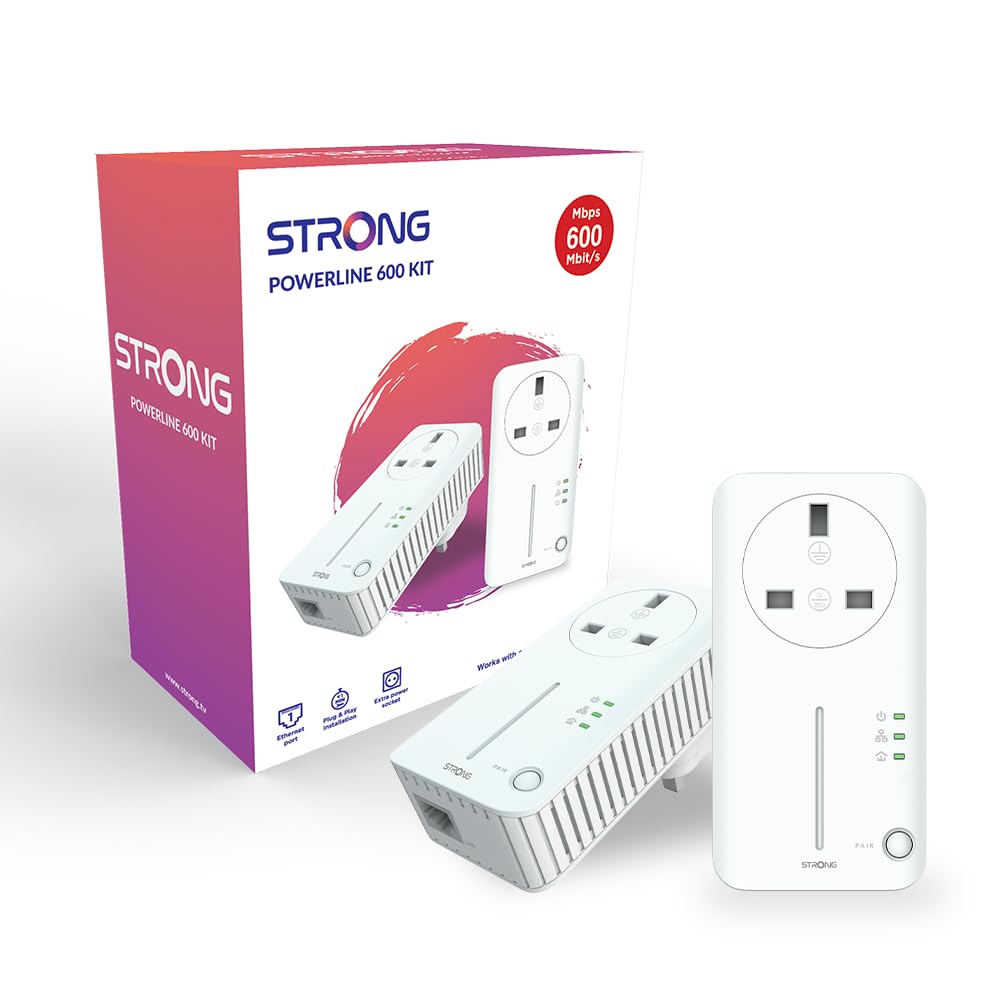 STRONG AV600 POWERLINE KIT, Data Transfer Speed Up to 600 Mbps, No Configuration Required (2 PACK)