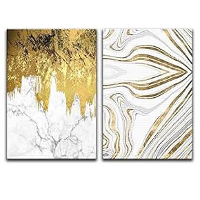 2 Panels Gold Art Home Artwork for Living...