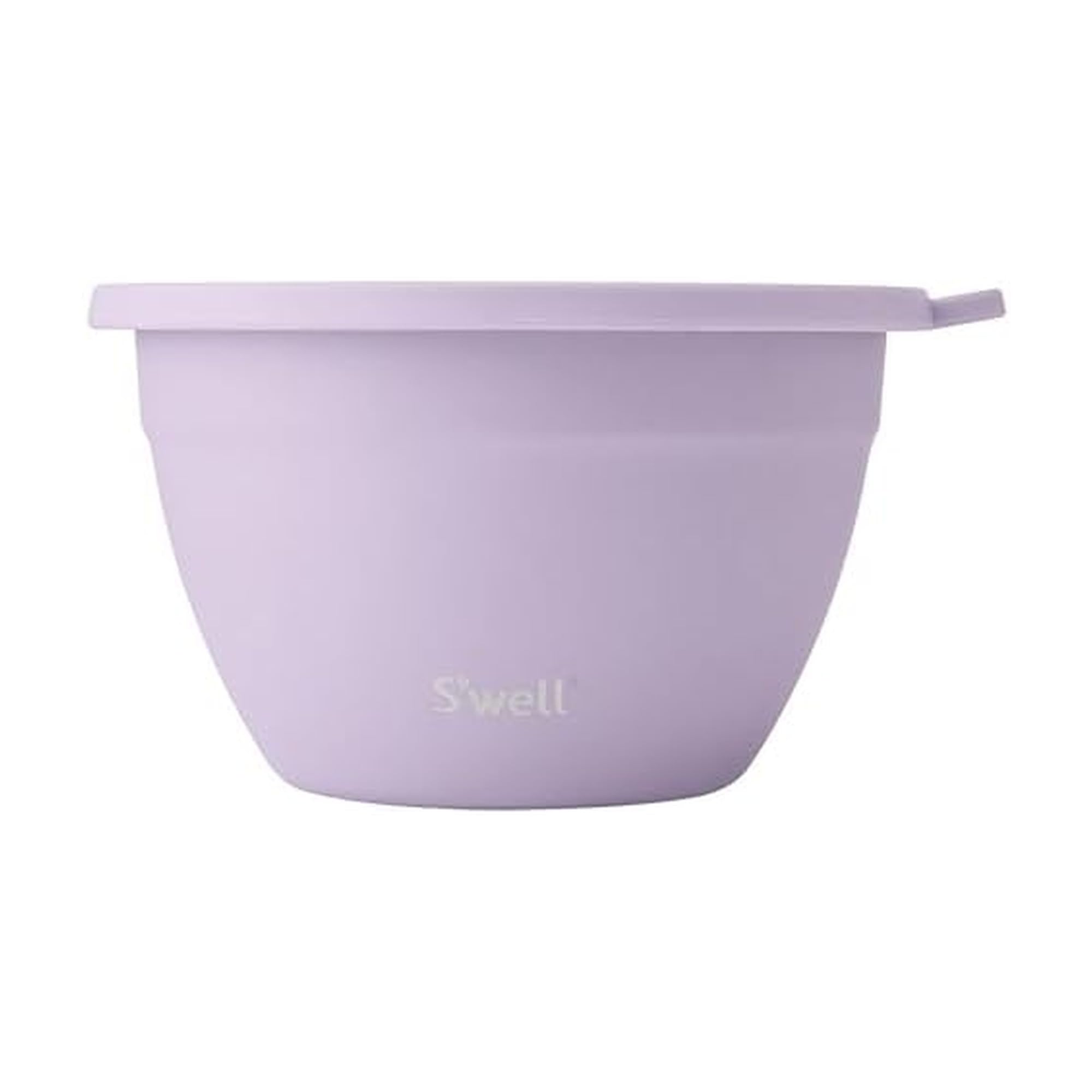 S'well Stainless Steel Salad Bowl Kit 64oz, Lilac, Comes with 2oz Mini Canister and Removable Tray for Organization, Leakproof, Easy to Clean, Dishwasher Safe Image
