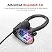 Mpow D9 Bass+ Bluetooth Headphones 16H Playback, aptX Sound Wireless Earbuds Sports Bluetooth 5.0, IPX7 Waterproof Earphones w/CVC6.0 Noise Cancelling & MEMS Mic, Black