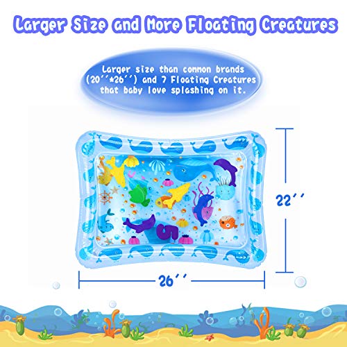 Inflatable Tummy Time Mat 22"28", Tummy Time Toys, Baby Toys, Baby Play Mat, Baby Girl Boy Toy, Water Mat, Play Activity Center for Infants Toddlers Promotes Visual Stimulation /Movement/Motor Skills - Thumbnail 2