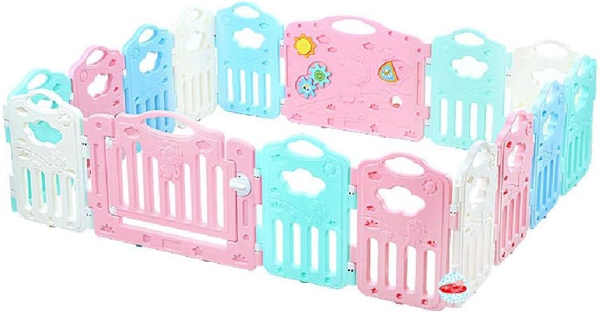Baby Playpen: 14 Forest Panel + 2 Gates | Portable Play Yard with Gate for Babies, Infant, Toddlers | Large Indoor/Outdoor Plastic Play Pen with Panels | Safety Locking Playgate Fence for Kids