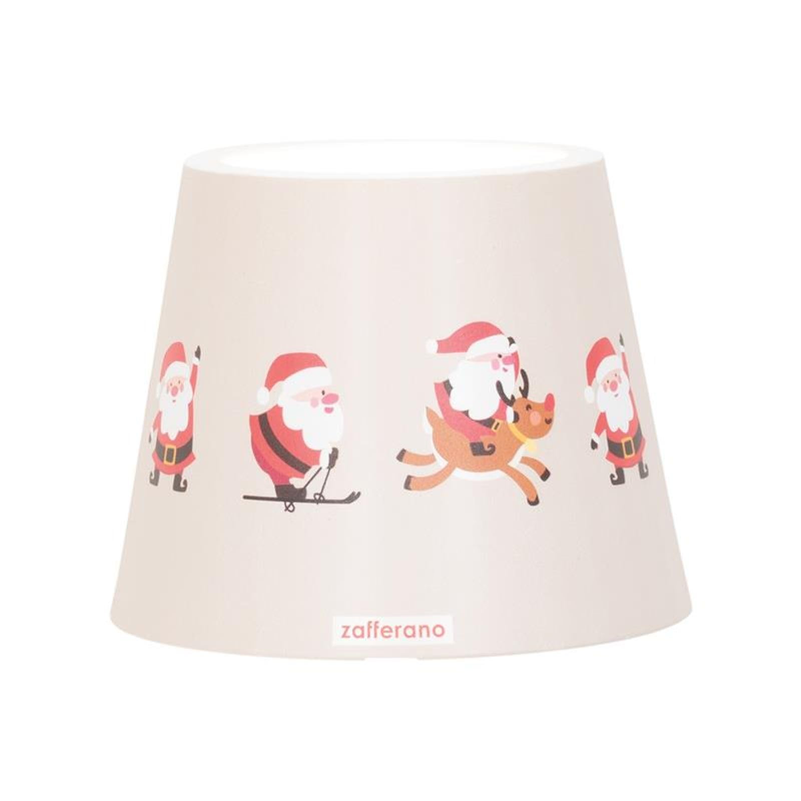Zafferano, Poldina Cover Christmas Special Edition, Metal Lampshade for Table Lamp, Compatible with Poldina Lamps, Designed in Italy, Ø11.4 x 8.9 cm, Colour Beige - Santa Claus Decoration