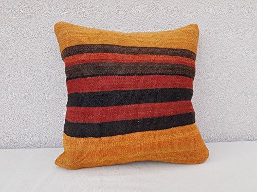 PillowsStore Pillows Orange Turkish Kilim Pillowcase, Couch Throw Pillow Interior Decoration Cushion