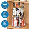 iDesign-Rack-with-2-Tiers-Small-Plastic-Cupboard-Storage-Condiments-Rotating-Spice-Jars-Holder-for-Kitchen-and-Pantry-Clear-23-cm iDesign 2 Tier Lazy Susan Turntable Organiser, Small Rotating Spice Rack for Food Storage, made of BPA-free plastic…