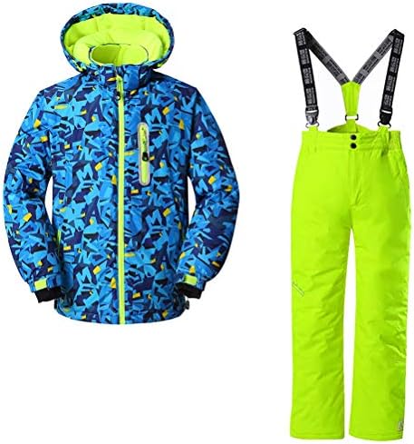 Skijakkeset Youth Girls Boys Snow Suit 2Pcs Winter Warm Outdoor Mountain Waterproof Windproof Snowboarding Skiing Jackets with Snow Ski Bib Pants US 4-16