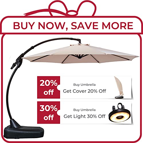 Grand patio Deluxe NAPOLI Patio Umbrella, Curvy Aluminum Cantilever