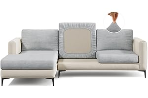 Nolan Interior Miracle Sofa Cover - Plush Back Cushion Cover with Ultra-Soft, Stretchy, Thick Chenille Fabric - Medium, Earl Grey - Pet Proof, Stain Safe, Easy Fit, Easy Wash