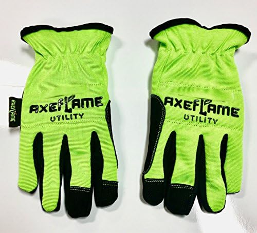 Utility Work Gloves, Cut Resistant Synthetic Leather Palms Protective Knuckles Great for Airsoft, Mechanics, Outdoors, Construction Work, Motorcycles, Gardening, Flex Grip(Extra Large, green)
