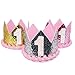 Maticr Sparkled First 1st Birthday Crown Baby Girl Princess Headband Party Supplies for Cake Smash (Silver & Pink)