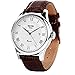 Mens Quartz Watch, Roman Numeral Business Casual Fashion Analog Wrist Watch Classic Calendar Date Window, Waterproof 30M Water Resistant Comfortable PU Leather Watches (Brown)
