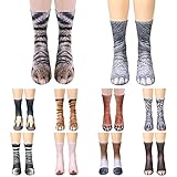 Animal Feet Socks, Alonea Men&Women Crazy Novelty Animal Paw Crew Funny Socks Sublimated 3D Print Socks