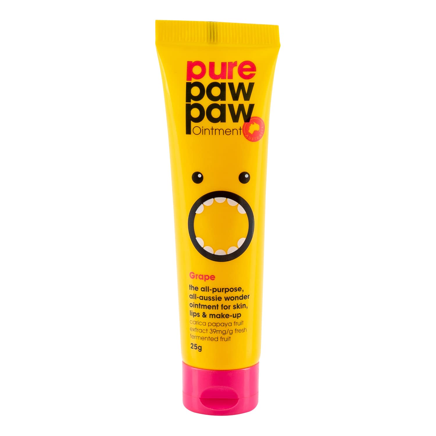 Pure Paw Paw Australian Ointment with Grape to Smooth and Soothe, Suitable For Lips, All Skin Types and Makeup 25g