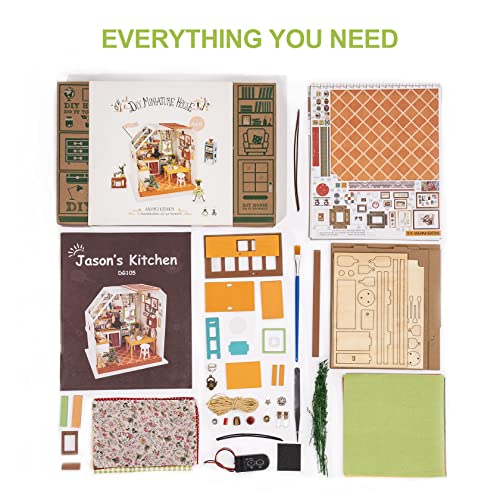 RoWood Miniature House Kit, DIY Dollhouse Kit Crafts for Adults, 124