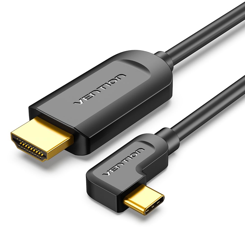 VENTION USB C to HDMI Cable 1.5m 90 Degree (4K@60Hz, 2K@120Hz, 1080P@144Hz) Type C to HDMI Cable, Compatible with iPhone15 Pro/Max, iPad Pro, MacBook, Galaxy S23/S22, Surface Book and More — image 1