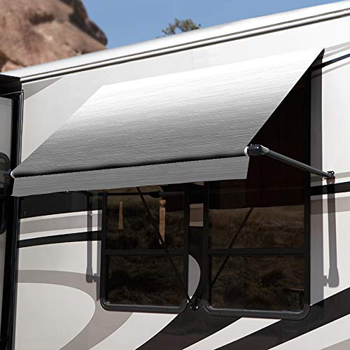 Carefree IN0406D00 Silver Shale Fade 4′ SL XL RV Window Awning