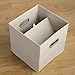 MAX Houser 6 Pack Foldable Fabric Storage Bins with Handles - Ideal for Closet Organization, Bedroom and Nursery（ Beige, 12