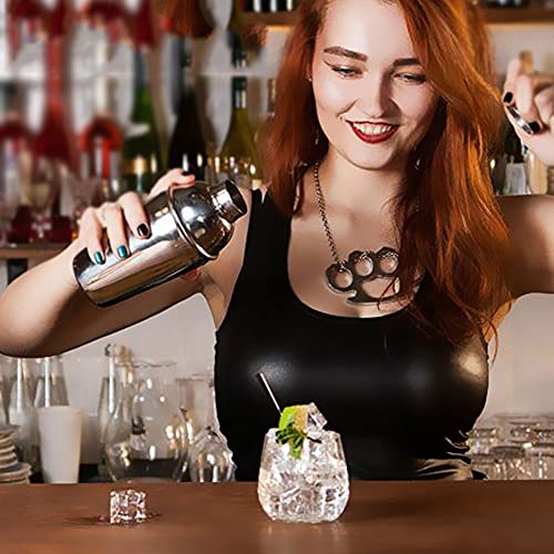 Cocktail Shaker Set 16 Teilig Aus Edelstahl Mit Holzständer-Basis-Shaker-Getränkemischer-Set Bar-Set-Werkzeug – Bild 7