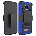 Elegant Choise Moto Z Play Case, Moto Z Play Holster Case, Heavy Duty Dual Layer Full Body Protective Kickstand Case Cover with Belt Clip Holster Case for Moto Z Play Droid (Dark Blue)