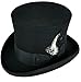 SHAHIN Differenttouch 100% Wool Felt Top Hats Victorian Style, Black, Size Large
