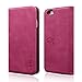 Visoul Leather folio kickstand Magnetic Case with 3 Card Slots for iPhone 6 / 6S - Pink