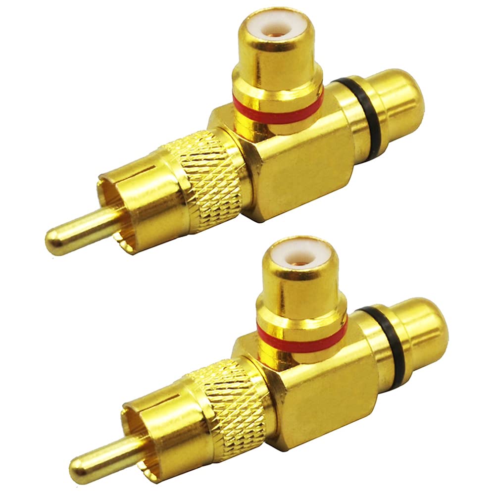 Greluma 2 Pcs Y-Adapter | RCA male to 2 RCA female splitter adapter