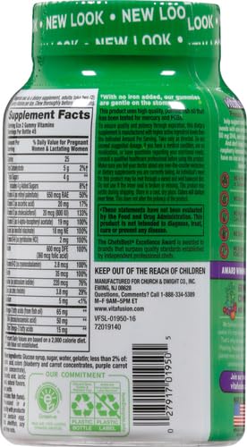 vitafusion PreNatal Gummy Vitamins, Raspberry Lemonade Flavor, Prenatal Vitamin Supplement for Women with Folate and DHA, 45 Day Supply, 90 Count