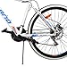 Hiland 26 Inch Mountain Bike MTB Bicycle with 18 Inch Steel Frame Kickstand Disc-Brake Suspension Fork Cycling Urban Commuter City Bicycle White Bluethumb 4