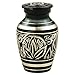 MEILINXU Funeral Keepsake Urn by Brass Mini Cremation Urn for Human Ashes Adult- Hand Engraved - Fits a Small Amount of Cremated Remains- Display Burial Urn at Home or Office (Majestic Radiance Baby