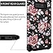 AoCase Galaxy Note 8 Case,Plastic + Rubber Silicone Cute Floral Case Heavy Duty Protection Hybrid Sturdy High Impact Resistant Case for Samsung Galaxy Note 8 Rose Flower Black