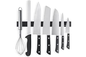 Rich&Ray 16 Inch Magnetic Knife Holder, Kitchen Knife Magnetic Holder for Wall No Drilling, Kitchen Accessories Organizer Bar