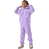 Rousytn Girls Boys Fleece 2 Piece Outfits Hoodie Sweatsuit Oversized Sweatshirt and Sweatpants Set Fall Winter Clothes
