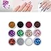 Nail Art Glitter,DANCINGNAIL 12 Pcs/Set Nail Glitter Sequins Nails Art Powder Glitter Mixed Sequins Decoration DIY Decoration