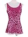 PrettyGuide Women's Shimmer Glam Sequin Embellished Sparkle Tank Top Vest Tops