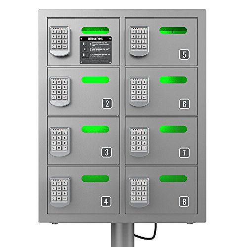 Buy Secure Cell Phone Charging Station Locker w/8 Digital Combination Locking Bays & Universal