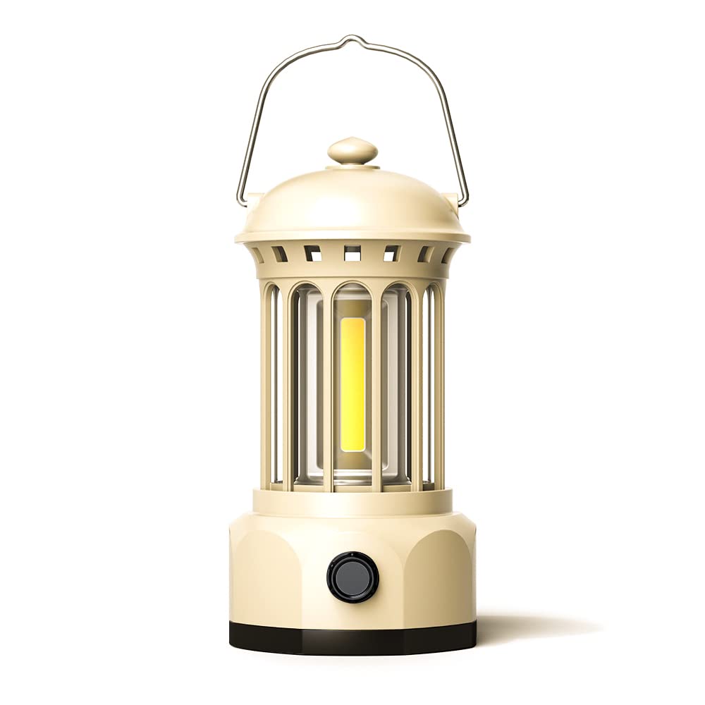 Tiardey Camping lamp,Electric Lanterns Camping Lights,Outdoor Retro Lights,Lighting Tent Mood Lights Hanging LED Camping Lights - White