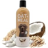 Bark2Basics Natural Oatmeal Dog Conditioner for Itchy Skin Relief, 16 oz | 16:1 Concentrate, Colloidal Oatmeal Soothes Sensitive Skin, Hydrating Moisturizing Pet Wash, Groomer Grade, Coconut Fragrance