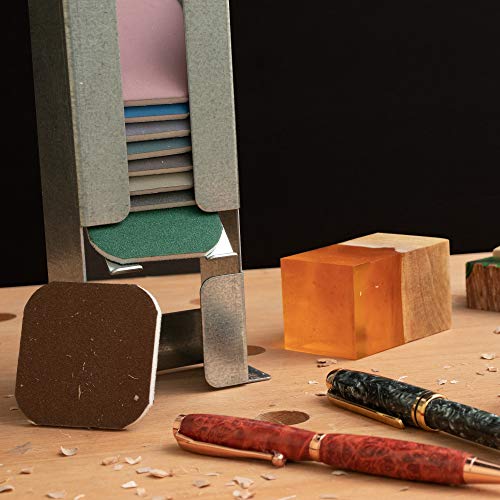 Sandpaper Dispenser for 2 inch x 2 inch Micro Mesh Abrasive Pads. Made From Galvanized Steel and